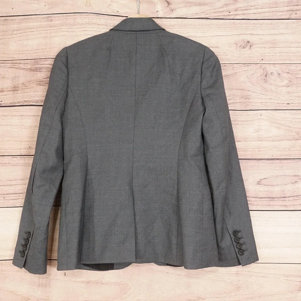 J.Crew Blazer Womens 2P Gray Super 120s Wool Tailored‎ Lined Two Button